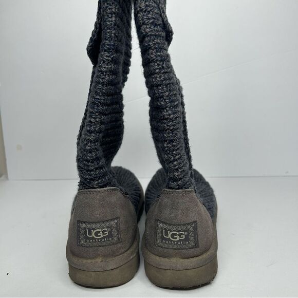 UGG Australia Gray Knit fold over tall Boots - Picture 4 of 9